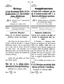 Verordnungsblatt für den Dienstbereich des K.K. Finanzministeriums für die im Reichsrate Vertretenen Königreiche und Länder 18650208 Seite: 1