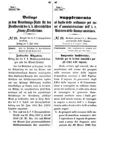 Verordnungsblatt für den Dienstbereich des K.K. Finanzministeriums für die im Reichsrate Vertretenen Königreiche und Länder 18650707 Seite: 1