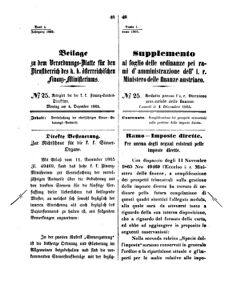 Verordnungsblatt für den Dienstbereich des K.K. Finanzministeriums für die im Reichsrate Vertretenen Königreiche und Länder 18651204 Seite: 1