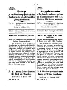 Verordnungsblatt für den Dienstbereich des K.K. Finanzministeriums für die im Reichsrate Vertretenen Königreiche und Länder 18670104 Seite: 1