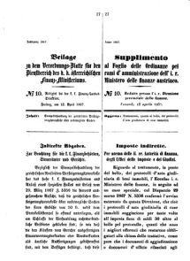 Verordnungsblatt für den Dienstbereich des K.K. Finanzministeriums für die im Reichsrate Vertretenen Königreiche und Länder 18670412 Seite: 1