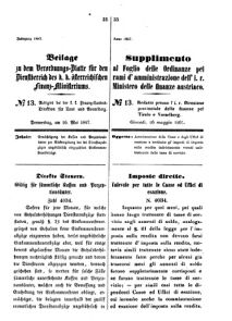 Verordnungsblatt für den Dienstbereich des K.K. Finanzministeriums für die im Reichsrate Vertretenen Königreiche und Länder 18670516 Seite: 1