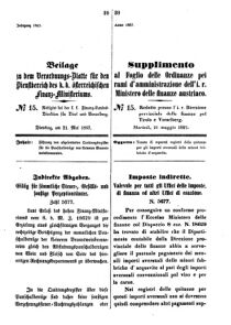 Verordnungsblatt für den Dienstbereich des K.K. Finanzministeriums für die im Reichsrate Vertretenen Königreiche und Länder 18670521 Seite: 1