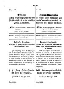 Verordnungsblatt für den Dienstbereich des K.K. Finanzministeriums für die im Reichsrate Vertretenen Königreiche und Länder 18670725 Seite: 1