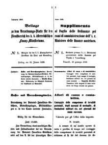 Verordnungsblatt für den Dienstbereich des K.K. Finanzministeriums für die im Reichsrate Vertretenen Königreiche und Länder 18680118 Seite: 1