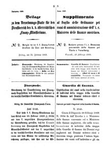 Verordnungsblatt für den Dienstbereich des K.K. Finanzministeriums für die im Reichsrate Vertretenen Königreiche und Länder 18680221 Seite: 1