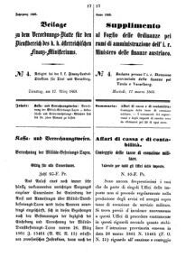 Verordnungsblatt für den Dienstbereich des K.K. Finanzministeriums für die im Reichsrate Vertretenen Königreiche und Länder 18680317 Seite: 1