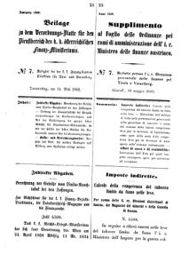 Verordnungsblatt für den Dienstbereich des K.K. Finanzministeriums für die im Reichsrate Vertretenen Königreiche und Länder 18680514 Seite: 1