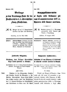 Verordnungsblatt für den Dienstbereich des K.K. Finanzministeriums für die im Reichsrate Vertretenen Königreiche und Länder 18680530 Seite: 1