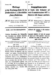 Verordnungsblatt für den Dienstbereich des K.K. Finanzministeriums für die im Reichsrate Vertretenen Königreiche und Länder 18680822 Seite: 1