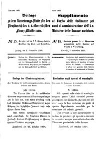 Verordnungsblatt für den Dienstbereich des K.K. Finanzministeriums für die im Reichsrate Vertretenen Königreiche und Länder 18681106 Seite: 1