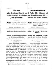 Verordnungsblatt für den Dienstbereich des K.K. Finanzministeriums für die im Reichsrate Vertretenen Königreiche und Länder 18681229 Seite: 1