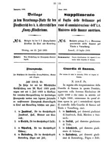 Verordnungsblatt für den Dienstbereich des K.K. Finanzministeriums für die im Reichsrate Vertretenen Königreiche und Länder 18690719 Seite: 1