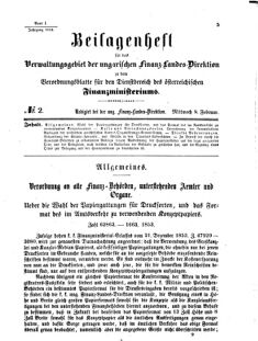 Verordnungsblatt für den Dienstbereich des K.K. Finanzministeriums für die im Reichsrate Vertretenen Königreiche und Länder 18540208 Seite: 1