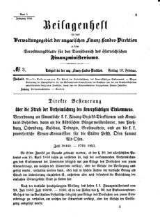 Verordnungsblatt für den Dienstbereich des K.K. Finanzministeriums für die im Reichsrate Vertretenen Königreiche und Länder 18540210 Seite: 1