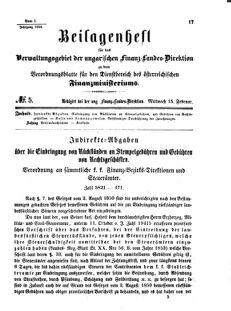 Verordnungsblatt für den Dienstbereich des K.K. Finanzministeriums für die im Reichsrate Vertretenen Königreiche und Länder 18540215 Seite: 1