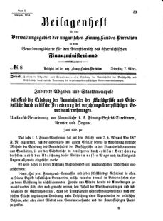 Verordnungsblatt für den Dienstbereich des K.K. Finanzministeriums für die im Reichsrate Vertretenen Königreiche und Länder