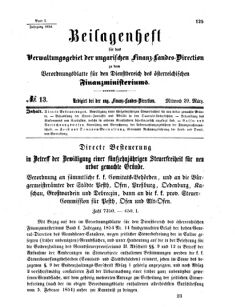 Verordnungsblatt für den Dienstbereich des K.K. Finanzministeriums für die im Reichsrate Vertretenen Königreiche und Länder 18540329 Seite: 1