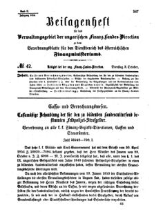 Verordnungsblatt für den Dienstbereich des K.K. Finanzministeriums für die im Reichsrate Vertretenen Königreiche und Länder 18541003 Seite: 1