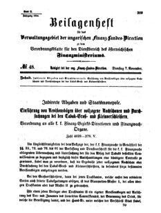 Verordnungsblatt für den Dienstbereich des K.K. Finanzministeriums für die im Reichsrate Vertretenen Königreiche und Länder 18541107 Seite: 1