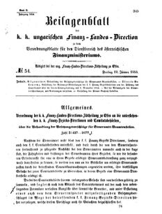 Verordnungsblatt für den Dienstbereich des K.K. Finanzministeriums für die im Reichsrate Vertretenen Königreiche und Länder 18550119 Seite: 1