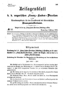 Verordnungsblatt für den Dienstbereich des K.K. Finanzministeriums für die im Reichsrate Vertretenen Königreiche und Länder 18550201 Seite: 1