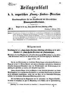 Verordnungsblatt für den Dienstbereich des K.K. Finanzministeriums für die im Reichsrate Vertretenen Königreiche und Länder 18550204 Seite: 1