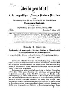 Verordnungsblatt für den Dienstbereich des K.K. Finanzministeriums für die im Reichsrate Vertretenen Königreiche und Länder 18550208 Seite: 1