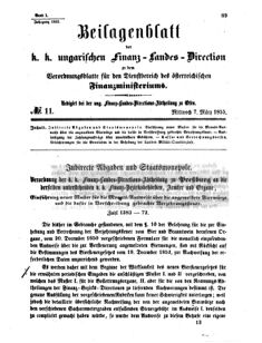 Verordnungsblatt für den Dienstbereich des K.K. Finanzministeriums für die im Reichsrate Vertretenen Königreiche und Länder 18550307 Seite: 1