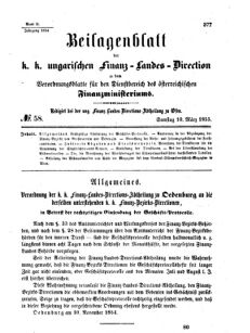 Verordnungsblatt für den Dienstbereich des K.K. Finanzministeriums für die im Reichsrate Vertretenen Königreiche und Länder 18550310 Seite: 1