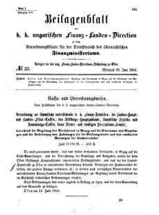 Verordnungsblatt für den Dienstbereich des K.K. Finanzministeriums für die im Reichsrate Vertretenen Königreiche und Länder 18550620 Seite: 1