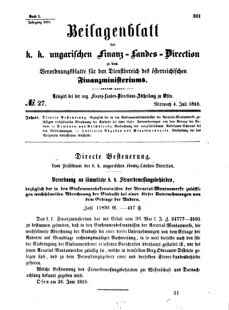 Verordnungsblatt für den Dienstbereich des K.K. Finanzministeriums für die im Reichsrate Vertretenen Königreiche und Länder 18550704 Seite: 1