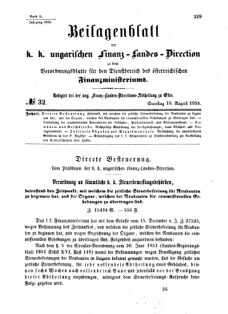 Verordnungsblatt für den Dienstbereich des K.K. Finanzministeriums für die im Reichsrate Vertretenen Königreiche und Länder 18550818 Seite: 1