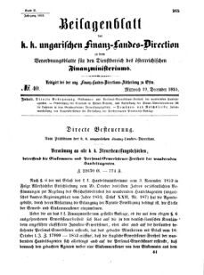 Verordnungsblatt für den Dienstbereich des K.K. Finanzministeriums für die im Reichsrate Vertretenen Königreiche und Länder 18551219 Seite: 1