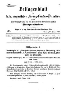 Verordnungsblatt für den Dienstbereich des K.K. Finanzministeriums für die im Reichsrate Vertretenen Königreiche und Länder 18560120 Seite: 1