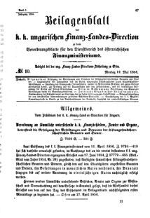 Verordnungsblatt für den Dienstbereich des K.K. Finanzministeriums für die im Reichsrate Vertretenen Königreiche und Länder 18560519 Seite: 1