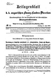 Verordnungsblatt für den Dienstbereich des K.K. Finanzministeriums für die im Reichsrate Vertretenen Königreiche und Länder 18560614 Seite: 1