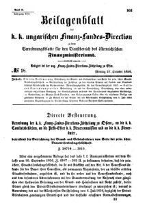 Verordnungsblatt für den Dienstbereich des K.K. Finanzministeriums für die im Reichsrate Vertretenen Königreiche und Länder 18561027 Seite: 1