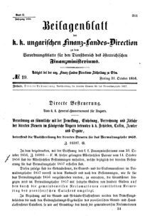 Verordnungsblatt für den Dienstbereich des K.K. Finanzministeriums für die im Reichsrate Vertretenen Königreiche und Länder 18561031 Seite: 1