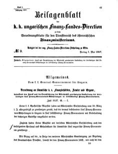 Verordnungsblatt für den Dienstbereich des K.K. Finanzministeriums für die im Reichsrate Vertretenen Königreiche und Länder 18570501 Seite: 1