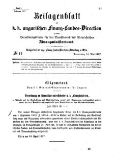 Verordnungsblatt für den Dienstbereich des K.K. Finanzministeriums für die im Reichsrate Vertretenen Königreiche und Länder