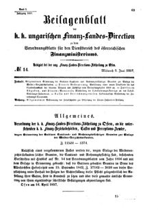 Verordnungsblatt für den Dienstbereich des K.K. Finanzministeriums für die im Reichsrate Vertretenen Königreiche und Länder