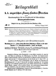 Verordnungsblatt für den Dienstbereich des K.K. Finanzministeriums für die im Reichsrate Vertretenen Königreiche und Länder 18570802 Seite: 1