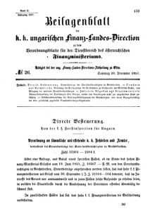 Verordnungsblatt für den Dienstbereich des K.K. Finanzministeriums für die im Reichsrate Vertretenen Königreiche und Länder 18571220 Seite: 1