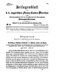 Verordnungsblatt für den Dienstbereich des K.K. Finanzministeriums für die im Reichsrate Vertretenen Königreiche und Länder 18571230 Seite: 1