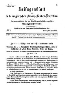 Verordnungsblatt für den Dienstbereich des K.K. Finanzministeriums für die im Reichsrate Vertretenen Königreiche und Länder 18580412 Seite: 1