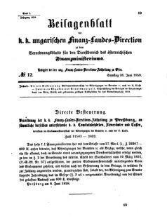 Verordnungsblatt für den Dienstbereich des K.K. Finanzministeriums für die im Reichsrate Vertretenen Königreiche und Länder 18580626 Seite: 1