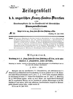 Verordnungsblatt für den Dienstbereich des K.K. Finanzministeriums für die im Reichsrate Vertretenen Königreiche und Länder 18580724 Seite: 1