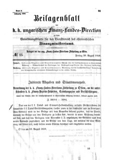 Verordnungsblatt für den Dienstbereich des K.K. Finanzministeriums für die im Reichsrate Vertretenen Königreiche und Länder