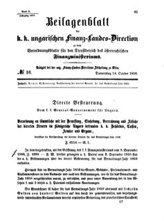 Verordnungsblatt für den Dienstbereich des K.K. Finanzministeriums für die im Reichsrate Vertretenen Königreiche und Länder 18581014 Seite: 1